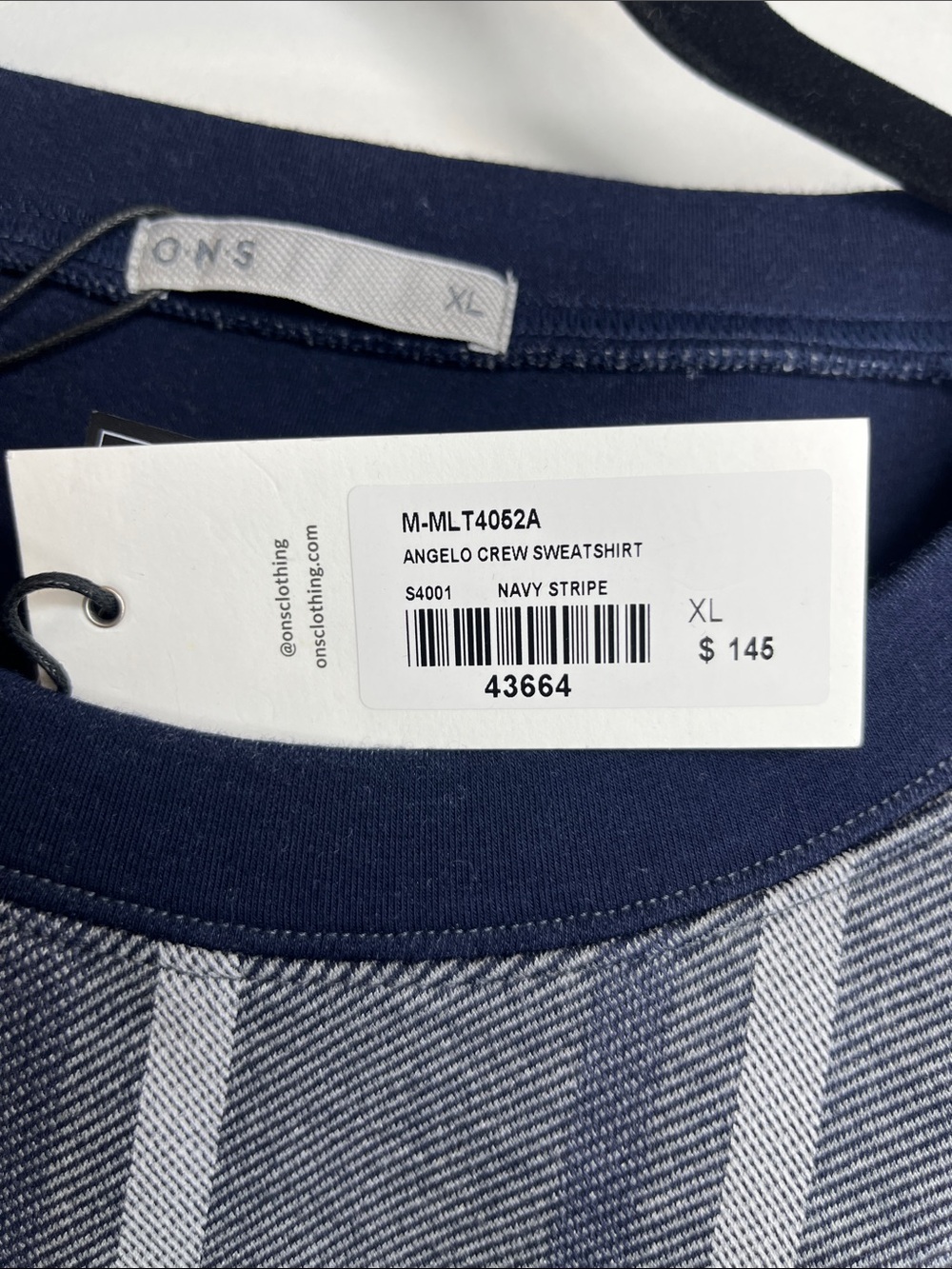 O. N. S. - Navy & Gray Angelo Crew Sweatshirt with side zippers on each side - Picture 2 of 6